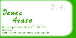 denes arato business card